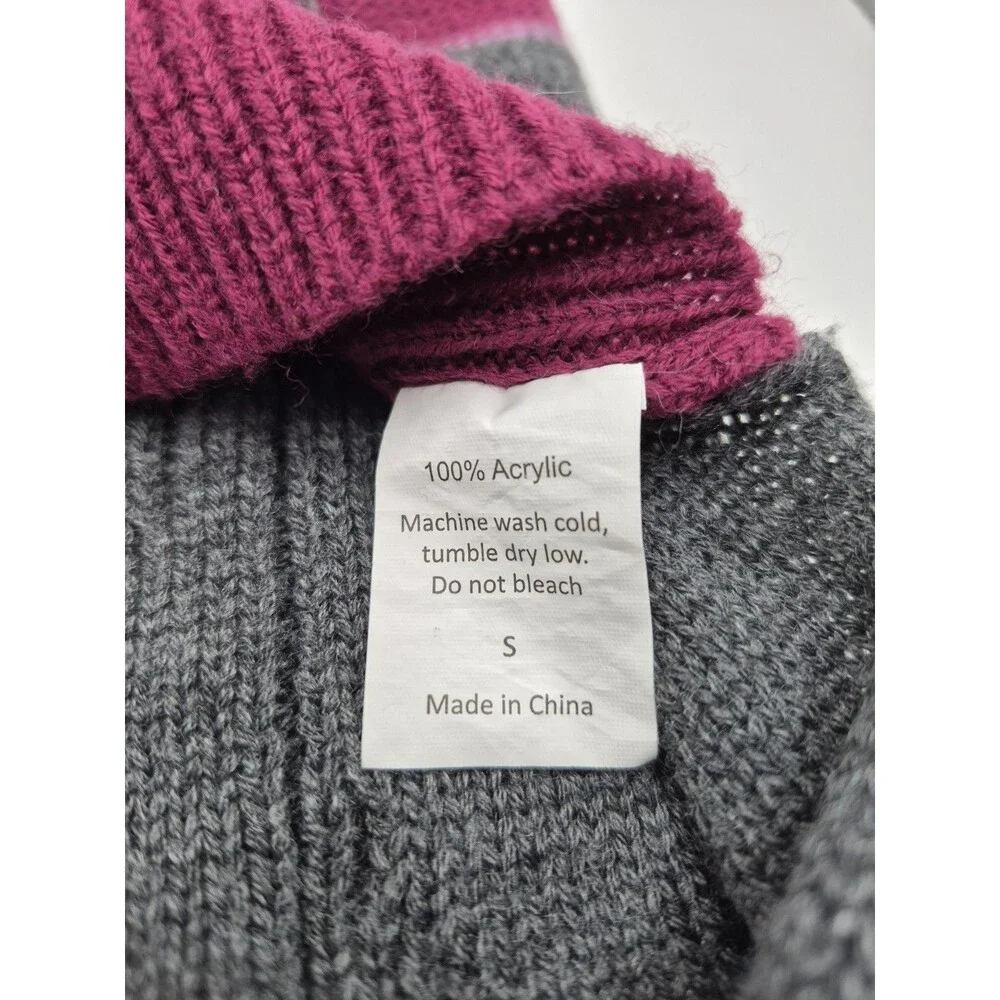 Eddie Bauer Pet Dog Coat Cable Knit Sweater Small Pink & Gray